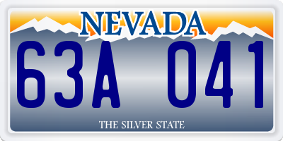 NV license plate 63A041