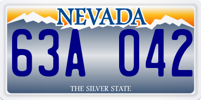 NV license plate 63A042