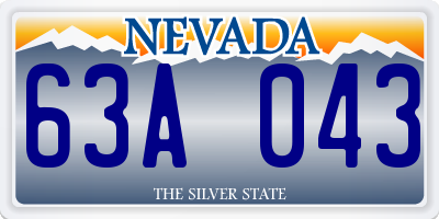 NV license plate 63A043