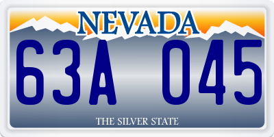 NV license plate 63A045