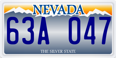 NV license plate 63A047