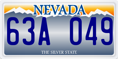 NV license plate 63A049