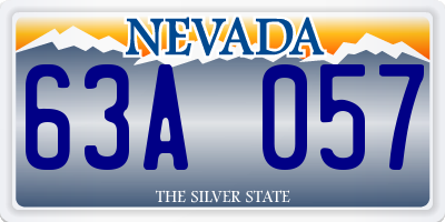 NV license plate 63A057