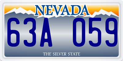 NV license plate 63A059