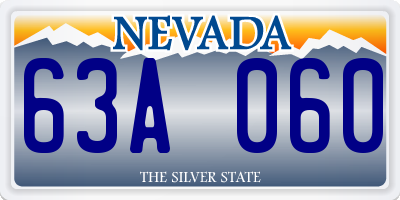 NV license plate 63A060