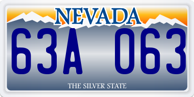 NV license plate 63A063