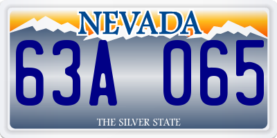 NV license plate 63A065