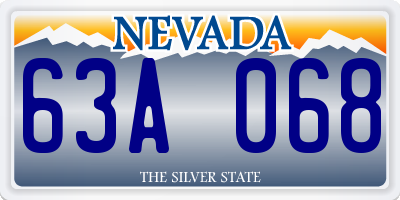 NV license plate 63A068