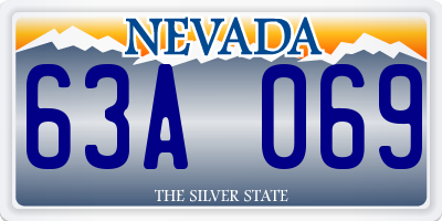 NV license plate 63A069