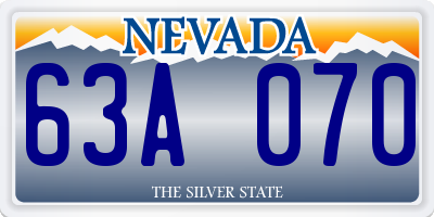 NV license plate 63A070