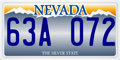 NV license plate 63A072