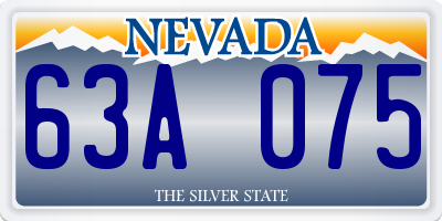 NV license plate 63A075