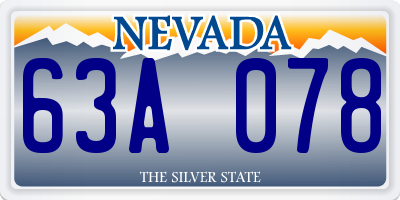 NV license plate 63A078