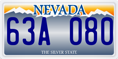 NV license plate 63A080