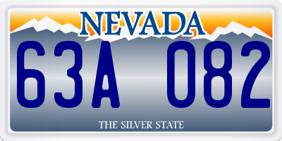 NV license plate 63A082