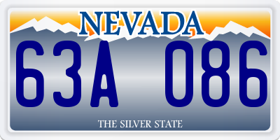 NV license plate 63A086