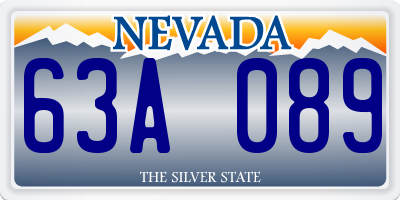 NV license plate 63A089