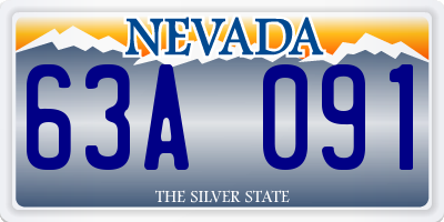 NV license plate 63A091