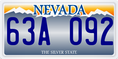 NV license plate 63A092