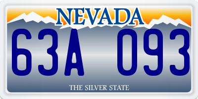 NV license plate 63A093