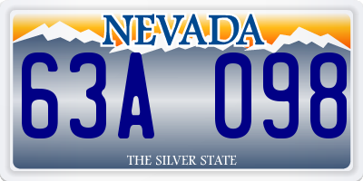 NV license plate 63A098