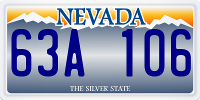 NV license plate 63A106