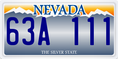 NV license plate 63A111