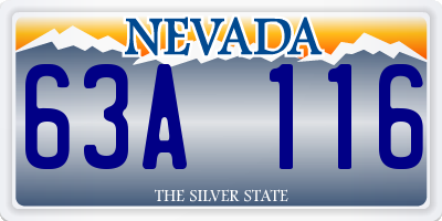 NV license plate 63A116