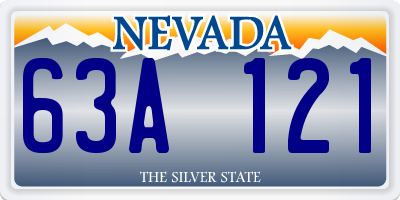 NV license plate 63A121