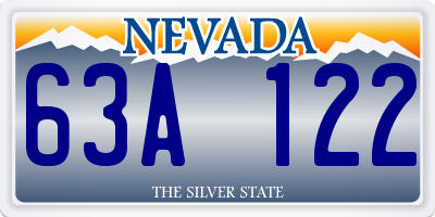 NV license plate 63A122