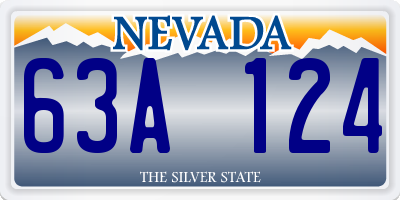 NV license plate 63A124