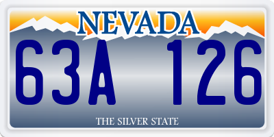 NV license plate 63A126