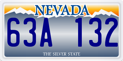 NV license plate 63A132
