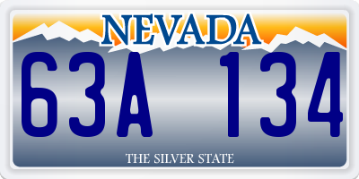 NV license plate 63A134