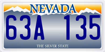 NV license plate 63A135