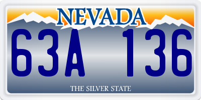 NV license plate 63A136