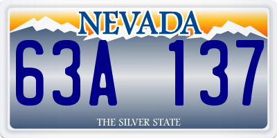 NV license plate 63A137