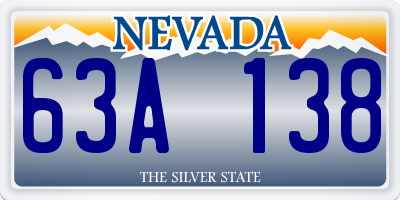 NV license plate 63A138