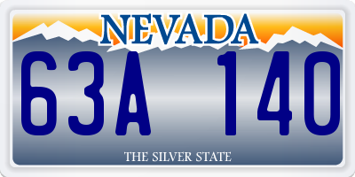 NV license plate 63A140