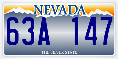 NV license plate 63A147