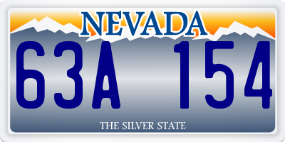 NV license plate 63A154