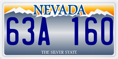 NV license plate 63A160