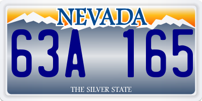 NV license plate 63A165