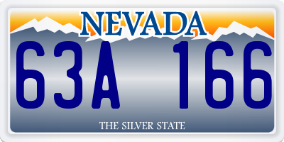 NV license plate 63A166