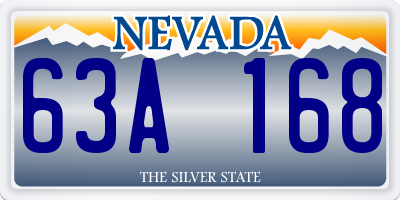 NV license plate 63A168
