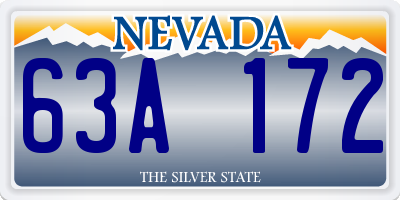 NV license plate 63A172