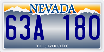 NV license plate 63A180