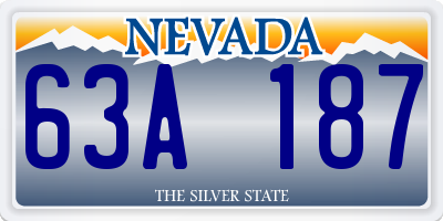 NV license plate 63A187