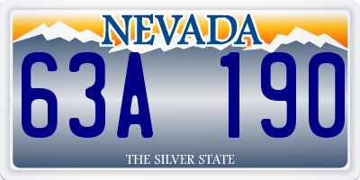NV license plate 63A190