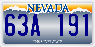 NV license plate 63A191